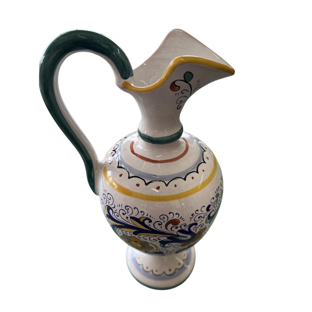 Williams Sonoma Floral Pitcher 9.5"Deruta Ceramic Grande Cuisine Italy